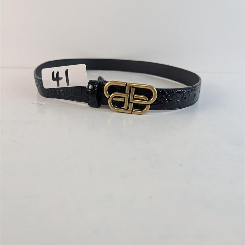Balenciaga Belt Leather Black BB Super Thin 35” -   Woman